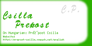 csilla prepost business card